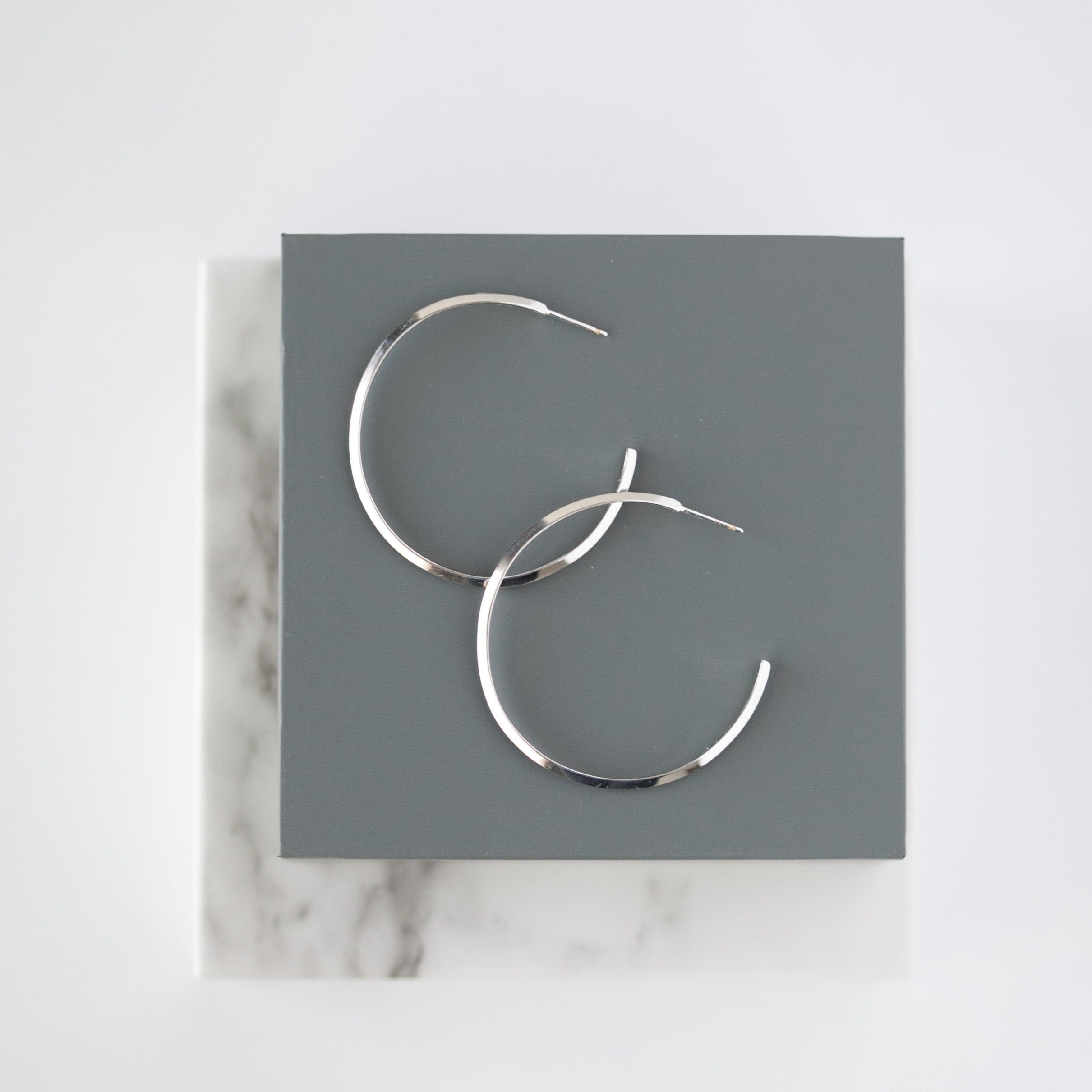 "Edge" Hoop Earrings 40mm