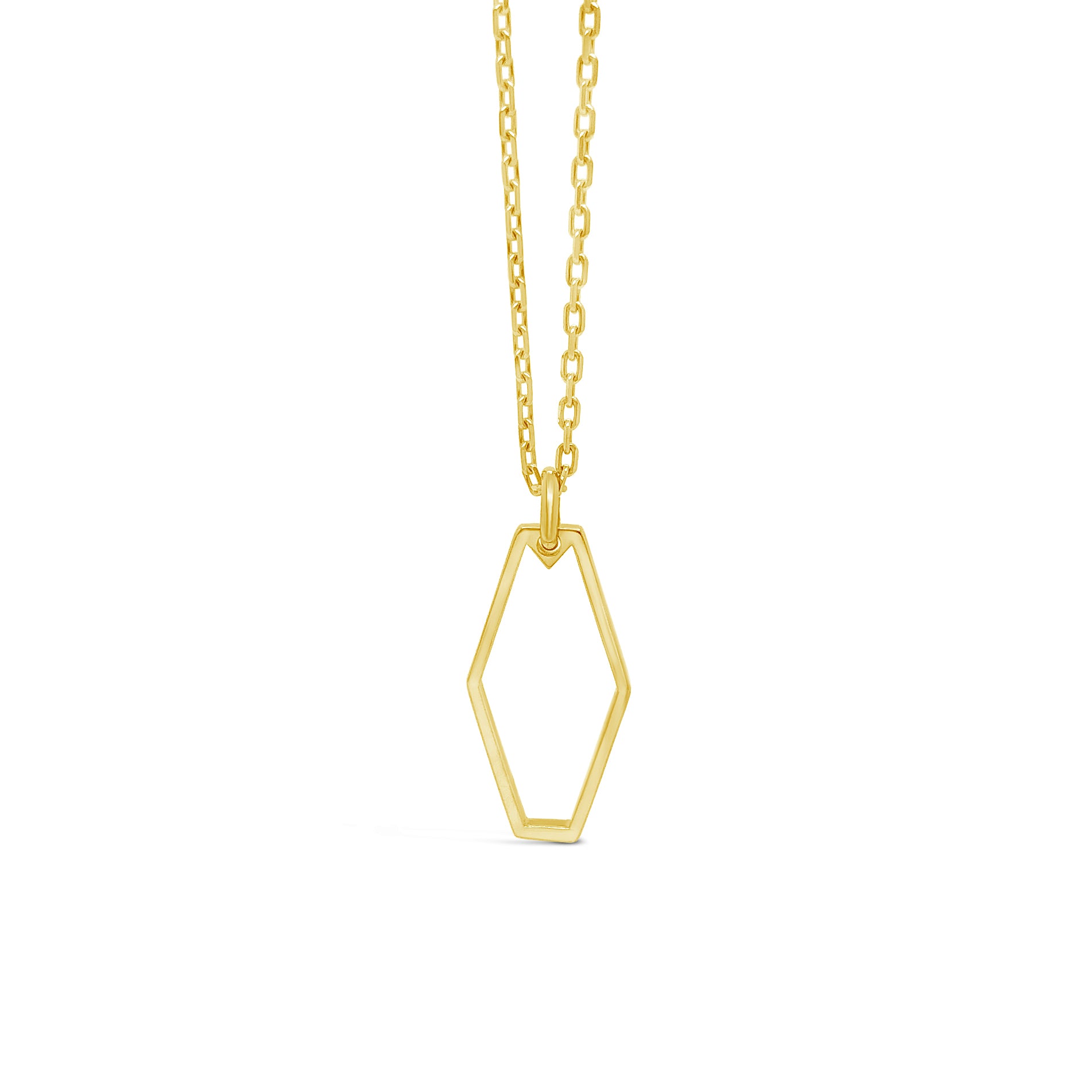 "Open" Elongated Hexagon Necklace