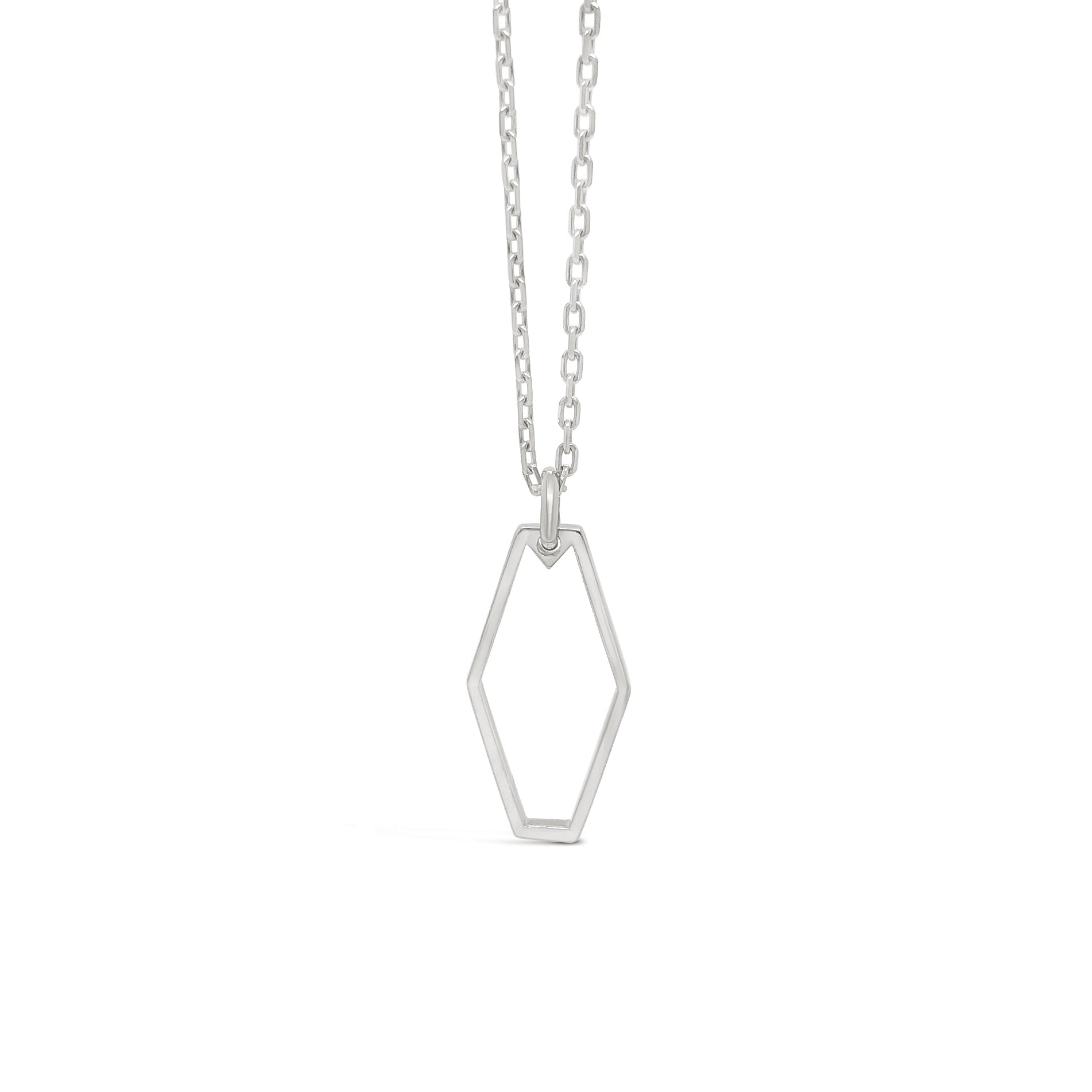 "Open" Elongated Hexagon Necklace