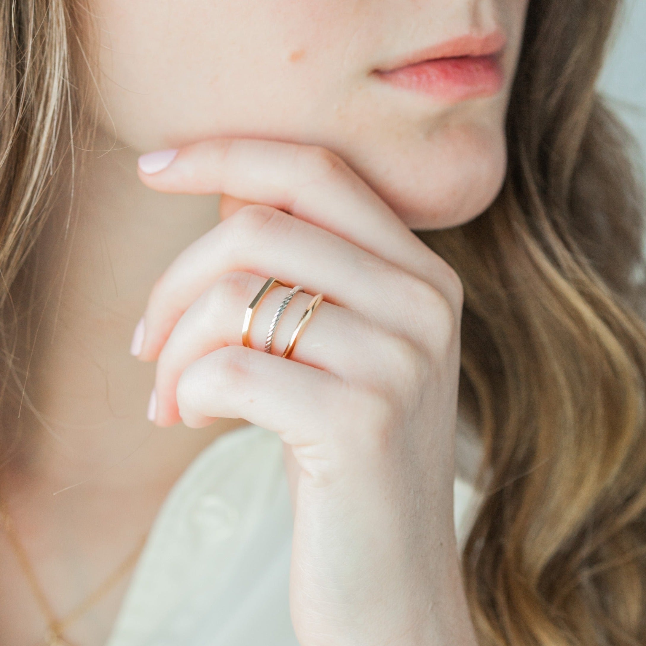 Stackable &quot;Angled&quot; Ring
